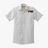 Short Sleeve Striped Industrial Work Shirt Thumbnail